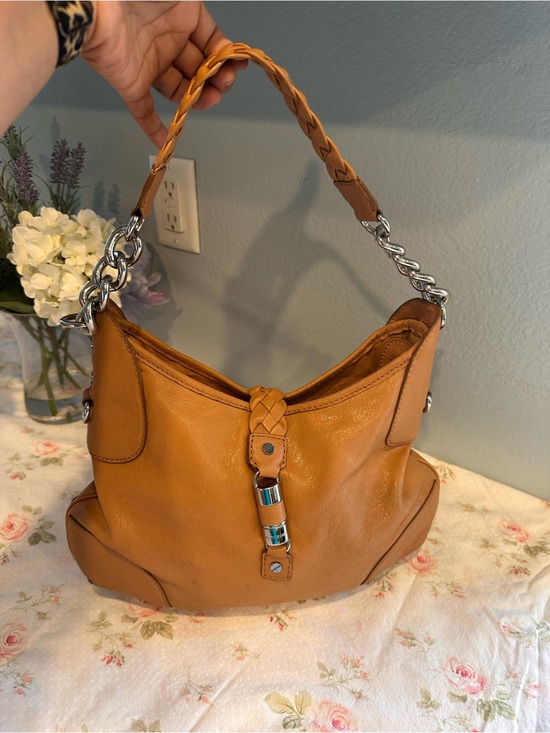 Michael Kors Handbags - Michael Kors Braided Handle Shoulder Bag with zipper in Tan Leather
